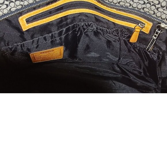 Coach Monogram Signature Diaper Bag Voyager Black Gray F0926-F13813 Signature C - Picture 9 of 16